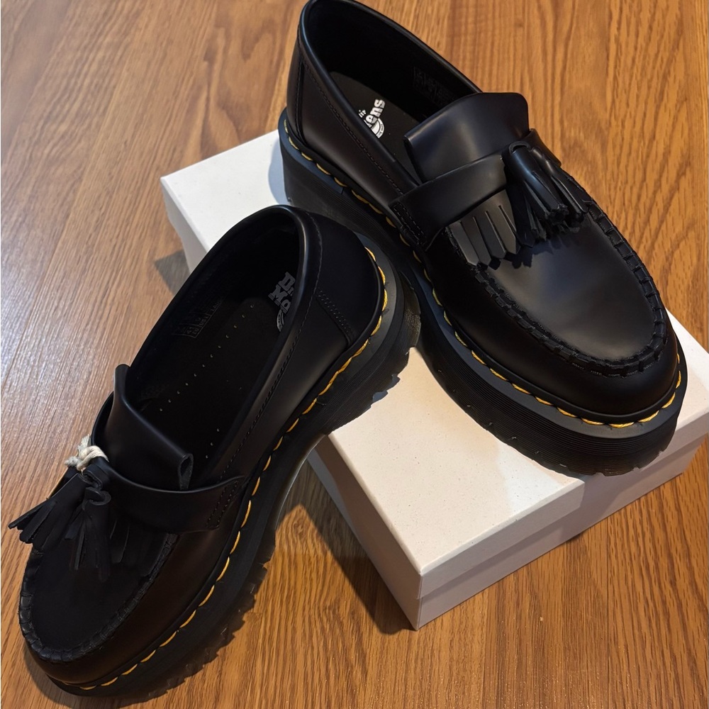Dr. Martens Unisex Adrian Quad Leather Platform Loafers Sz 9